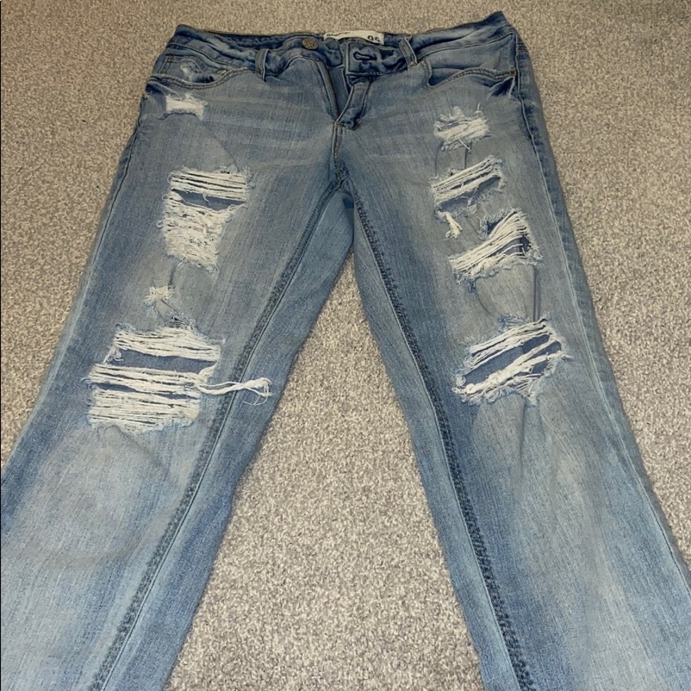 Blue ripped jeans